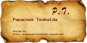Papacsek Teobalda névjegykártya